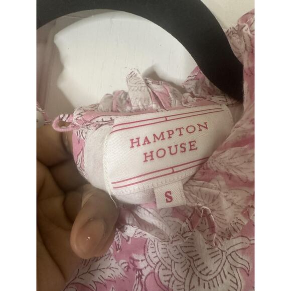 Hampton House Dress Womens Small Pink Floral Ruffle Tiered Swing Boho Mini - Picture 3 of 6